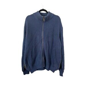 L.L. Bean Vintage 70s/80s USA Made Full Zip Blue Cardigan Men's Size XL
